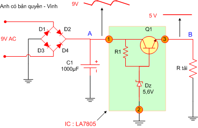 Nguyên lý mạch ổn áp điện một chiều - Mạch điện tử