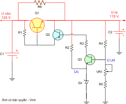 Nguyên lý mạch ổn áp điện một chiều - Mạch điện tử