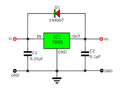Dùng IC ổn áp 7805 làm mạch ổn áp đầu ra thay đổi được - Mạch điện tử