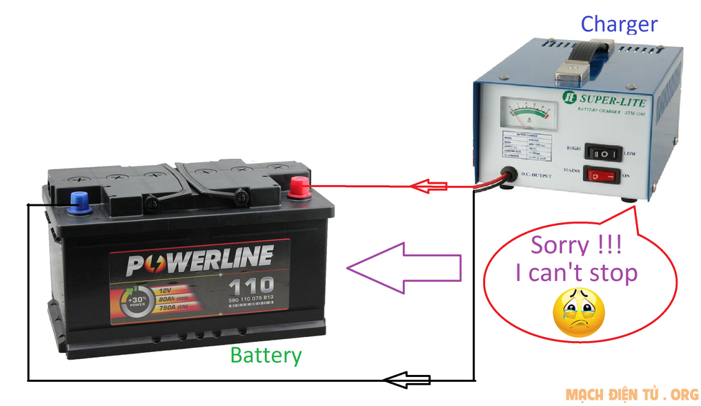 Mạch sạc tự động 12V có tự ngắt - Mạch điện tử